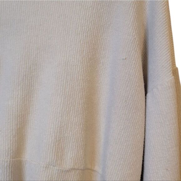 Bohme Women's Cream Ribbed Cropped Quarter Zip Pullover Size XS - Picture 4 of 6
